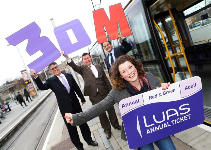 Luas celebrates 30 million passengers